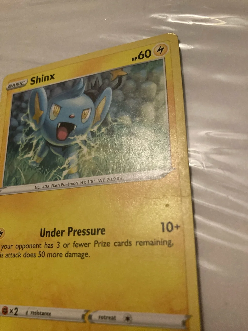 Had a dent on it, see in pictures Pokemon Shinx Yellow Lightning Energy Card